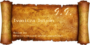 Ivanicza István névjegykártya